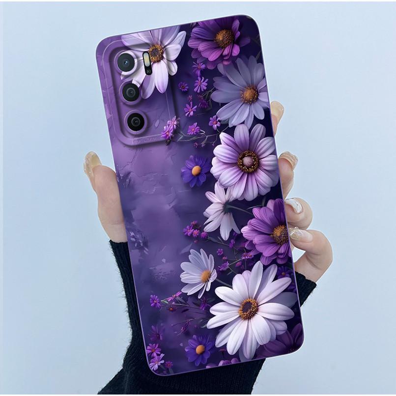 For OPPO A16 Case Oppo A16s A54s Case Fashion Simplicity Flower Soft LIquid Silicone Shockproof Cover Oppo CPH2269 CPH2271 Funda