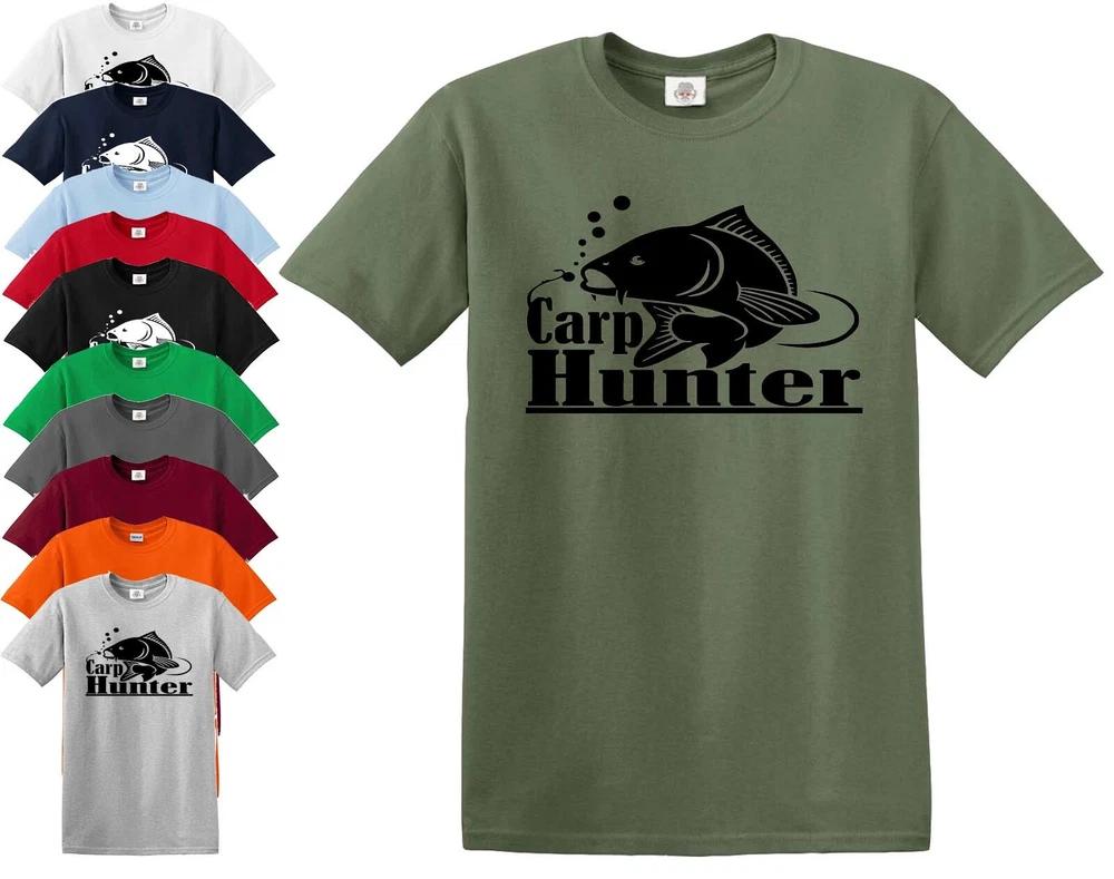 Carp hunter front print tshirt crew fishing pike trout catfish angling tshirt 2XL