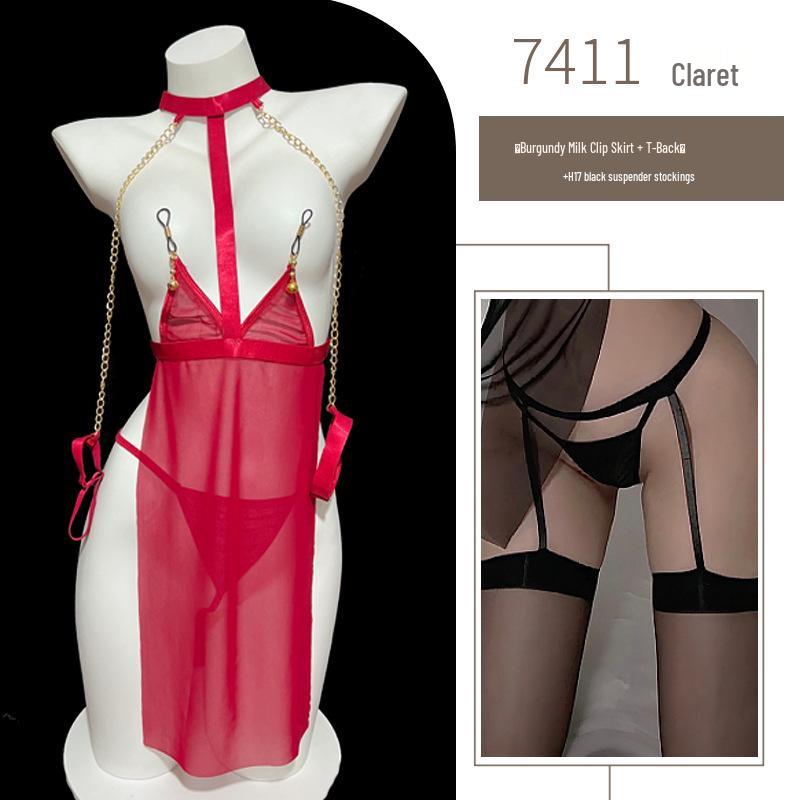 Σετ Εσωρούχων Δεσπόζουσας Πρόκλησης Μεγάλου Μεγέθους - Ερωτικό SM Στολή Πιτζάμα, Πειρασμός & Πάθος 7411