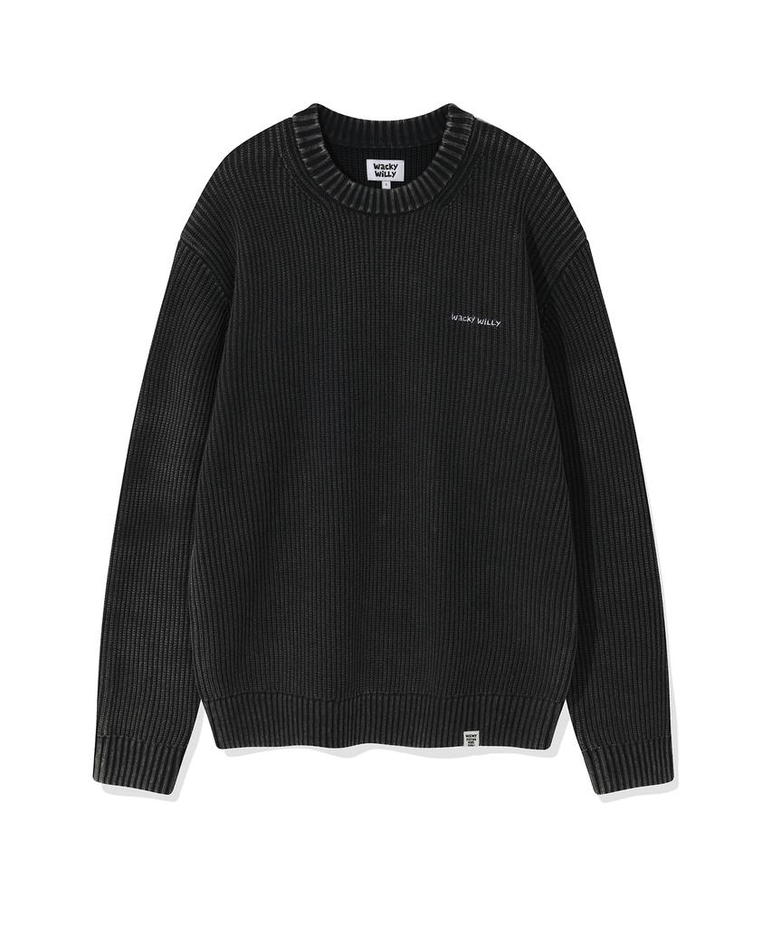 WACKY WILLY Pigment Pullover Knit Charcoal