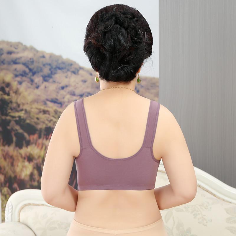 2024 Front Buckle Cotton Bras for Middle-Aged and Elderly Mothers - No Underwire, Vest Style, Supportive Fit