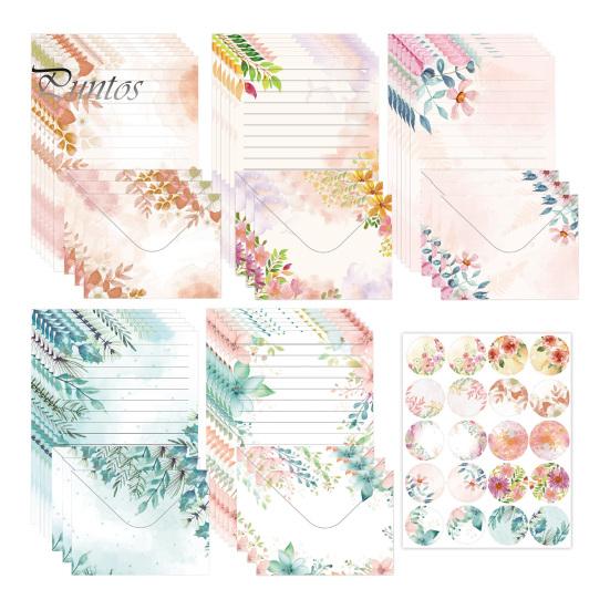 Decorative Writing Paper for Letters Watercolor Letterhead Set, Envelopes Letter And Stickers Handwritten Blessing Note Cards Kit, Correspondence