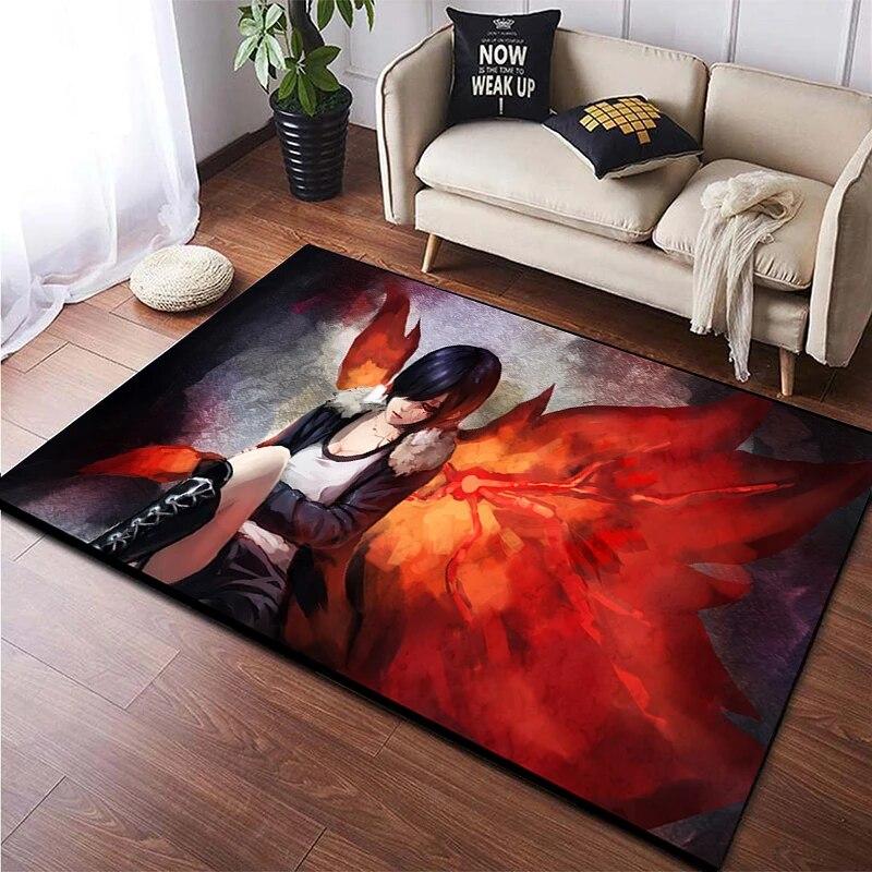 Hot Anime Tokyo Ghoul 3D-gedruckter Teppich für Wohnzimmer, rutschfester Teppich, Schlafzimmer, Nachttisch, moderne Heimdekoration, Boden, Yoga-Matte