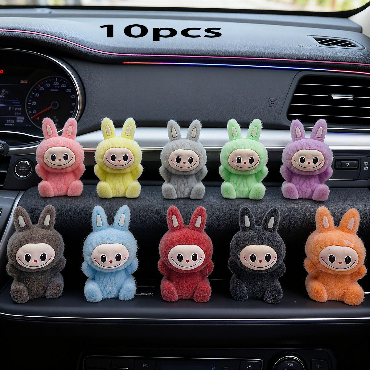 

2025 Новые аксессуары для интерьера автомобиля Labubu Милая кукла Labubu Автомобильная плюшевая кукла 10pcs
