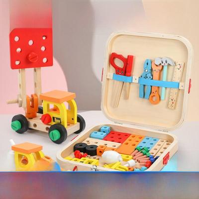Caja de Herramientas de Madera Multifuncional DIY: Juguete Educativo de Desmontaje para Niños