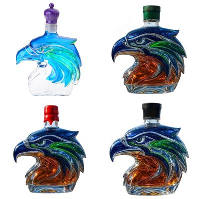 Handcrafted Crystal Glass Multifunctional Beverage Dispenser Feature Artistic Seahawk Shape Ideal For Home Pubs Decors