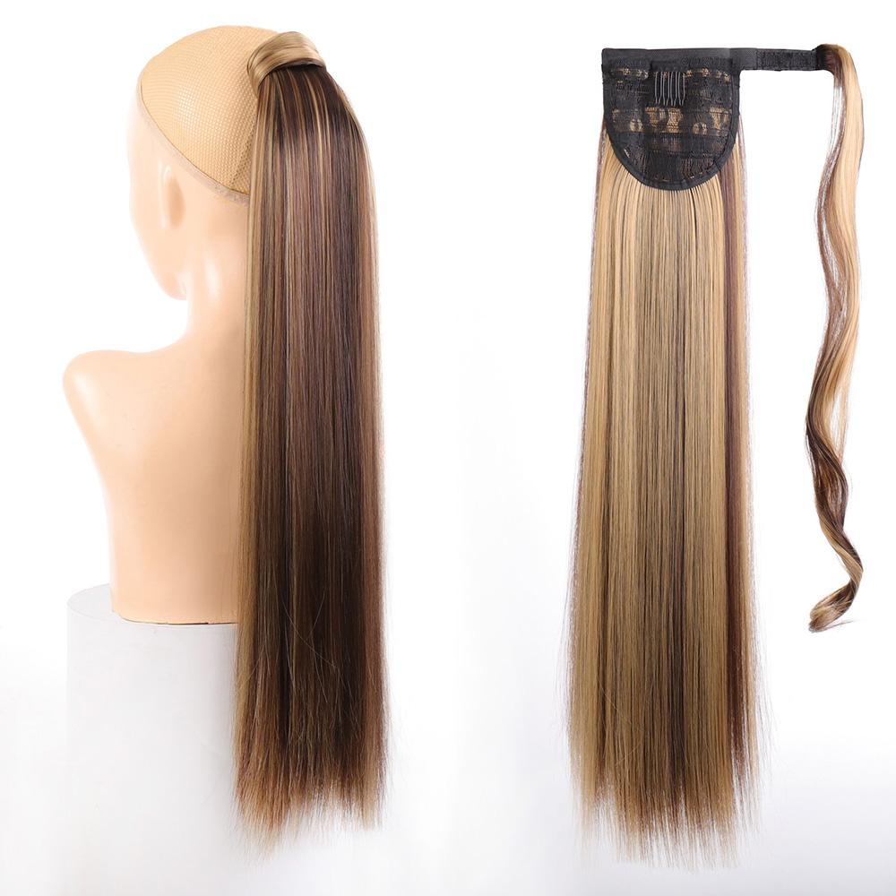 

Длинные прямые хвостики на клипсе в хвосте на шнурке синтетические накладные волосы с конским хвостом 34inches