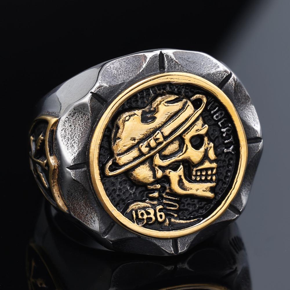 Trendy Punk Skull Ring for Men Vintage Gothic Jewelry Unique Fashion Statement Accessory