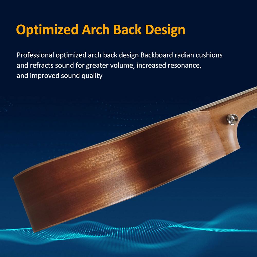 Ammoon 21 Inch Acoustic Soprano Ukulele Ukelele Uke Sapele Wood Open Style Tuning Peg for Beginners Boys Girls