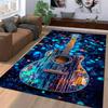 Colorful Guitar Pattern Carpet with Artistic Design and Boho Style Suitable for Use As an Anti-slip for Living Room Bedroom Sofas