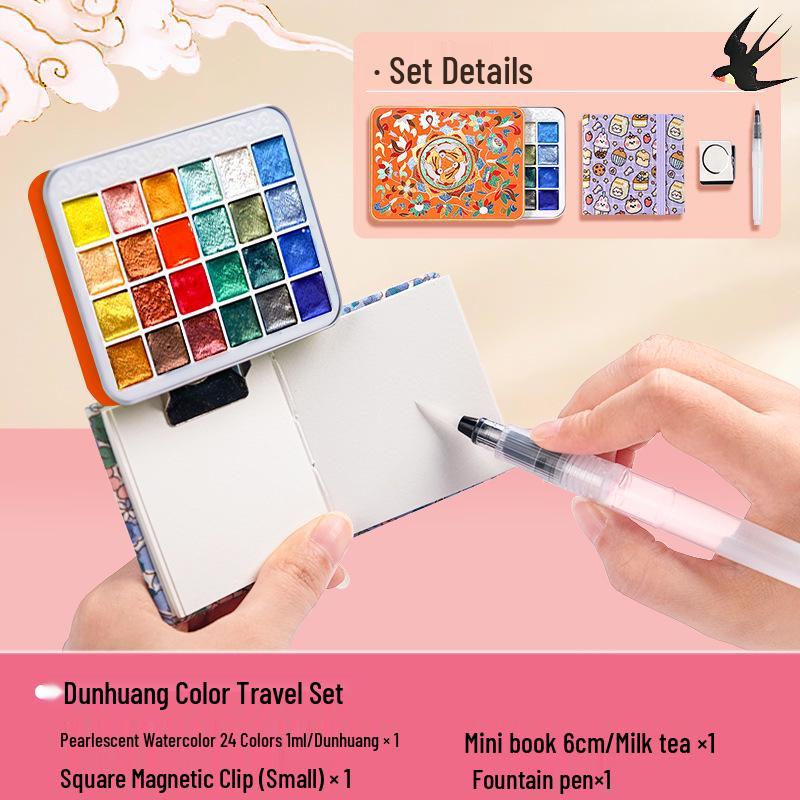 Feile Bird 60-Farben Dunhuang schillernde perlmuttfarbene Aquarell-Geschenkbox für chinesische & Thangka Goldlinienmalerei