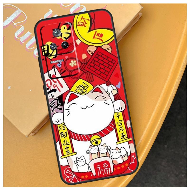 Maneki Neko Lucky Money Cat Funda For Xiaomi 17 Pro Max 14 15 Ultra 13T 14T 15T POCO X7 X5 X6 Pro F5 F6 F7 F8 Ultra Case