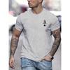 Men's summer fashionable casual loose classic poker A-line printed sports round neck short sleeved T-shirt top