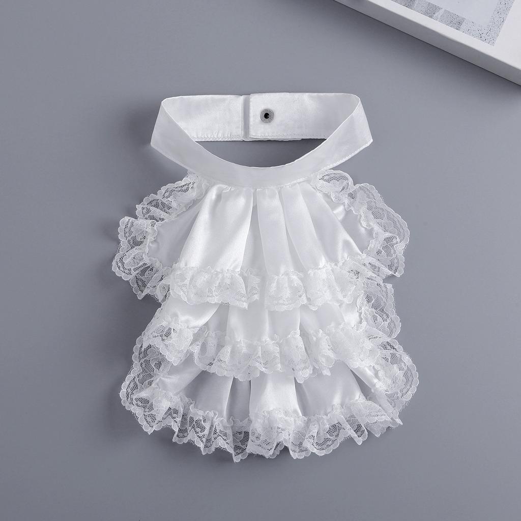Élégant col de costume victorien en dentelle à volants, col jabot pour fêtes d'Halloween, cosplay, costume de vampire