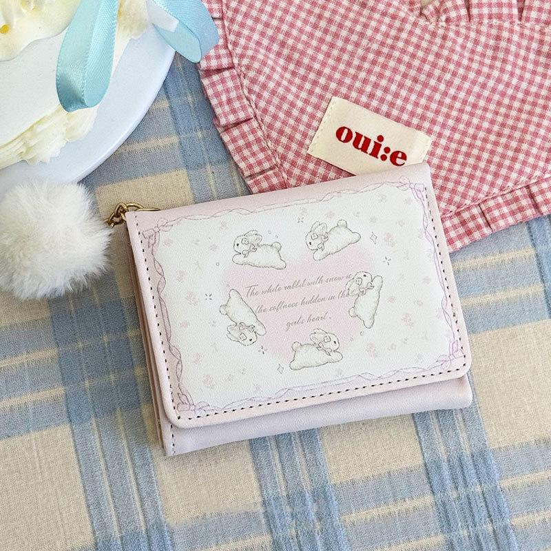 Fashionable And Versatile Bunny Card Bag Id Bag Cute Short And Multi Slot Wallet