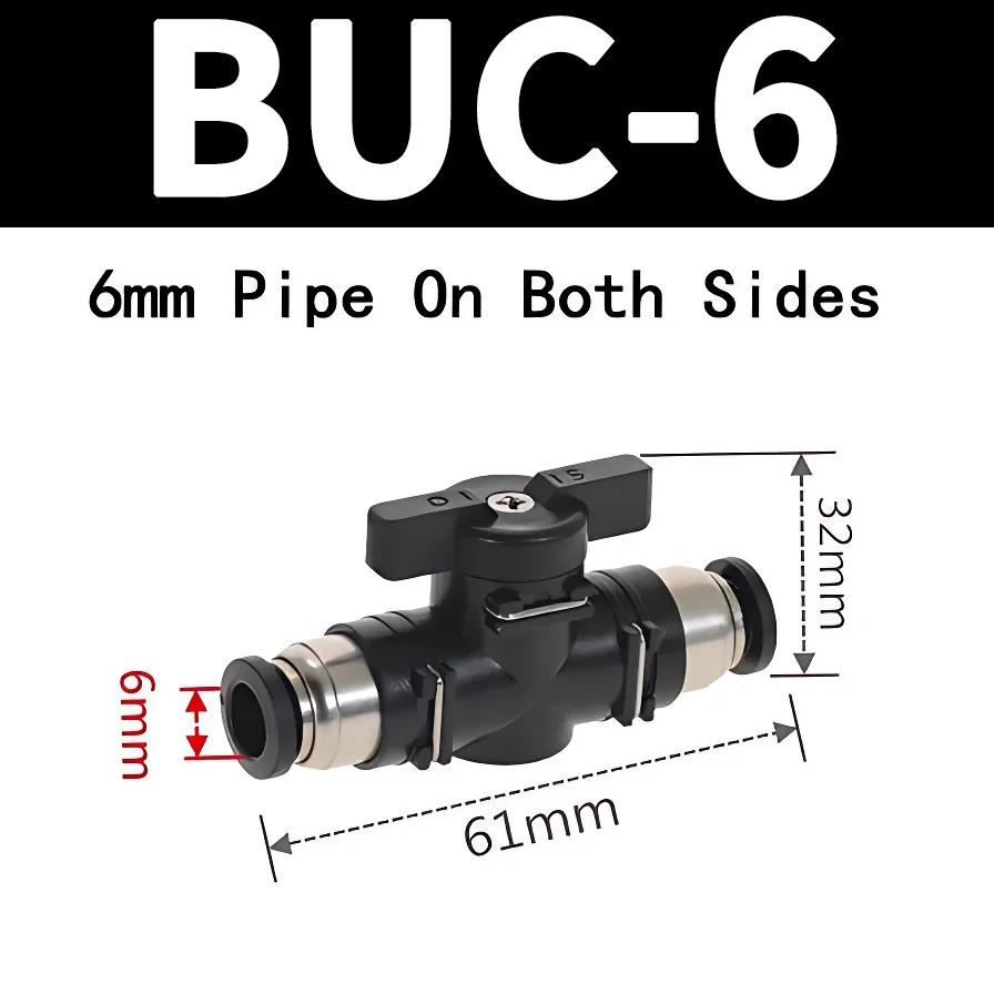 2Pcs Pneumatic Ball Valve Push in Fitting Air Hose Hand Shut Off Flow Control Switch Connector OD 4mm 6mm 8mm 10mm 12mm Tube Ventilation Valves 4