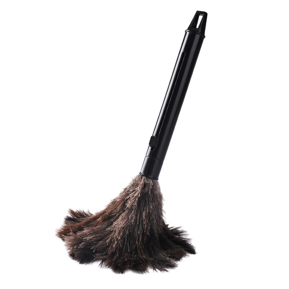 Ostrich Feathers Duster Portable Retractable Feathers Duster Antistatic Ostrich Natural Feathers Brush Duster Cleaning Tool