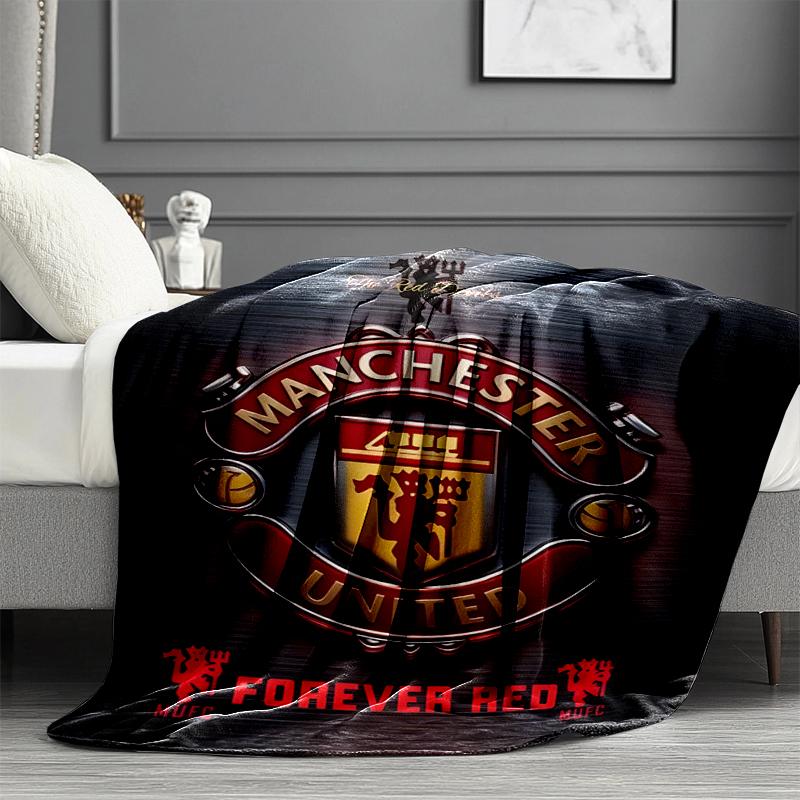 Manchester United F.C Print Blanket - Soft & Comfortable, for Bedroom, Travel, Sofa, Home Decoration - Birthday Christmas Gift for Friend