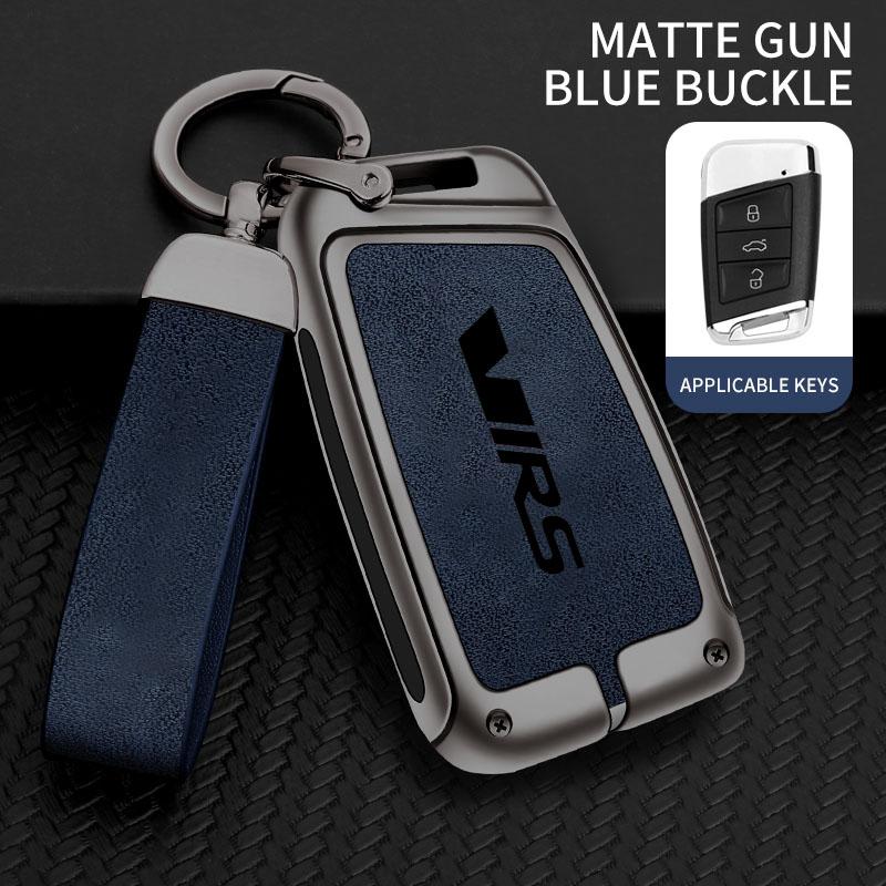 AAABP1 Zinc Alloy Car Remote Control Key Case Cover Holder Shell Fob for Skoda VRS Protection Key Chain Buckle Keyless Accessories