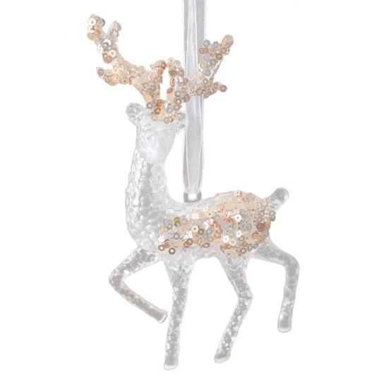 Christmas Acrylic Hanging Ornament Glitter Clear Reindeer Butterfly Pumpkin Carriage Snowflake Dragonfly Ballet Girl Xmas Tree Hanging Ornament