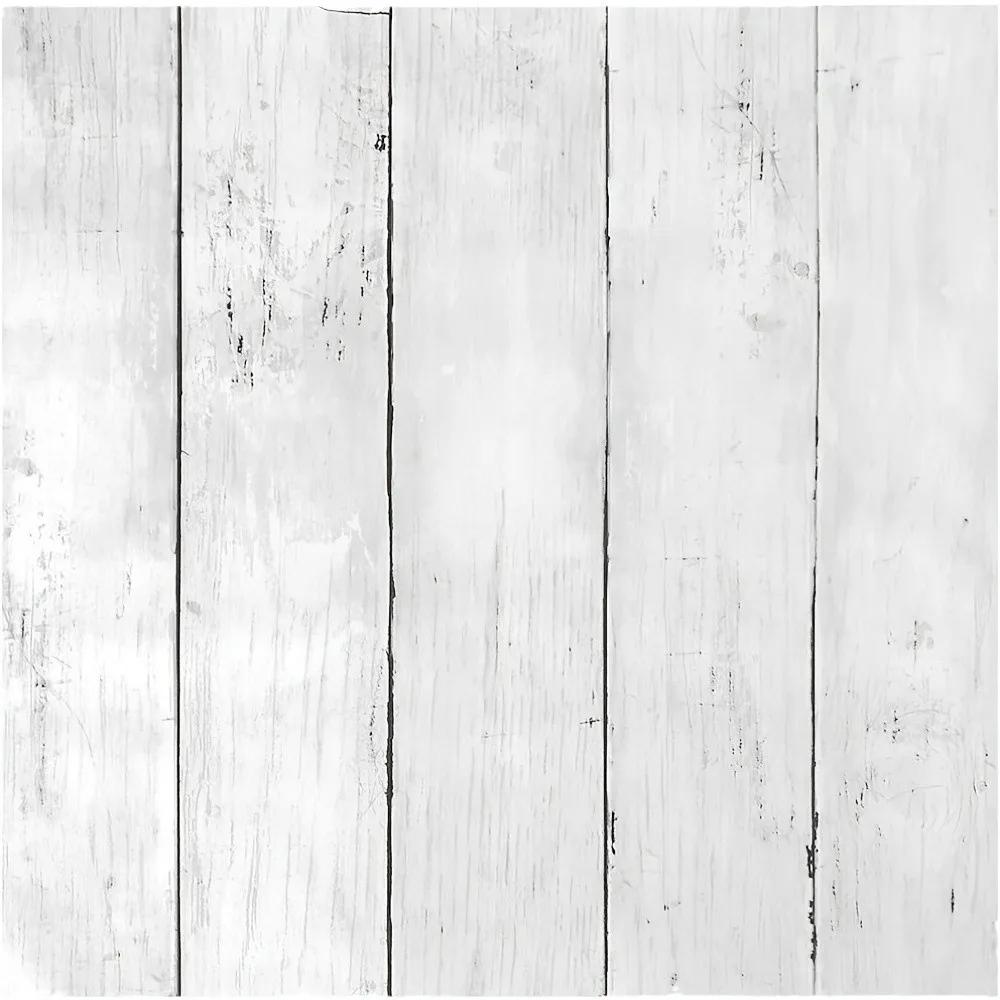 Classic White Gray Wood Paper Self-Adhesive Removable Wood Peel and Stick Wallpaper Decorative Stick for Living Room Decoration