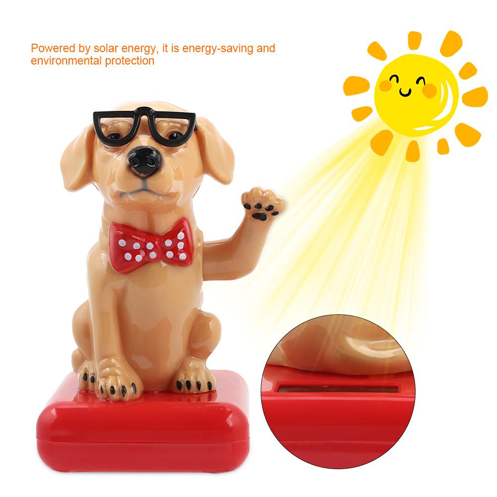 Solar Powered Swing Waving Dog Adorable Home Decor Car Accessories Table Ornament(#1)
