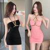Royal Sister Sexy V-neck Off-the-shoulder Neck Dress Women's Small Temperament Socialite Banquet Dress Hip-wrapped Short Skirt