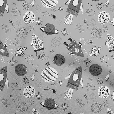 Cotton Flex Gray Fabric Galaxy Quilting Supplies Print Sewing Fabric By The Yard 40 Inch