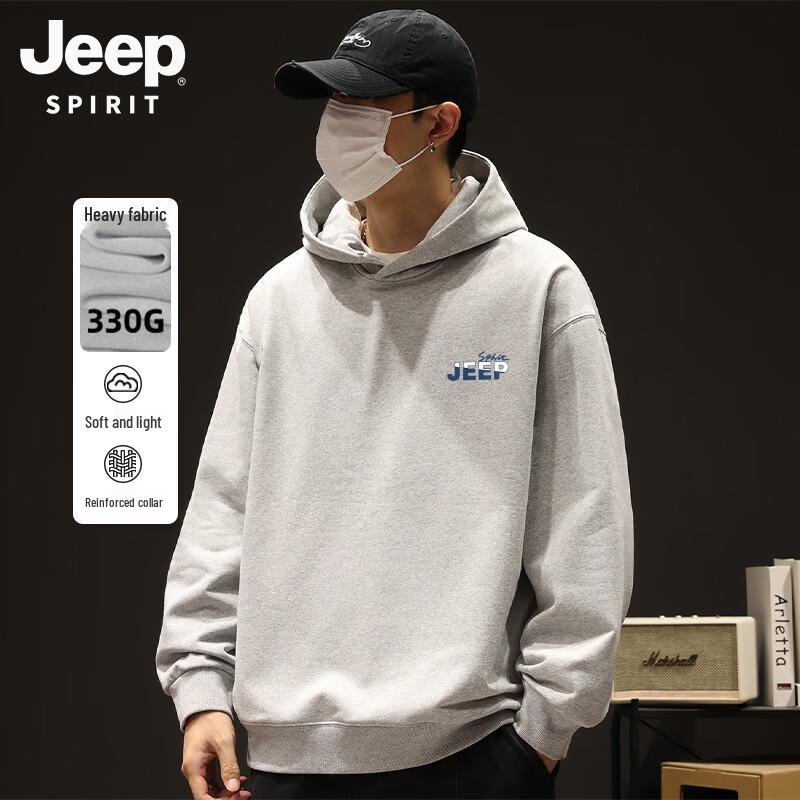 

JEEP SPIRIT Men s Hooded Logo Print Pullover Sweatshirt 3XL