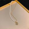 Baroque Pearl Necklace Women's Niche Light Luxury Versatile Love Beaded Collarbone Chain Temperament Pendant Wind