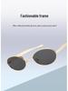 European & American Oval Frame Sunglasses - Fashionable Metal Design, High-End Runway Style