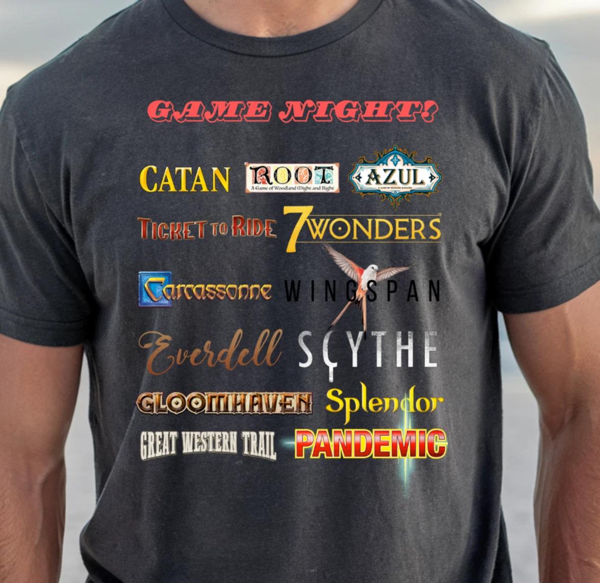 Board Game Logos T-Shirt | Game Night Unisex Tee, Modern Classic Board Games Tee S