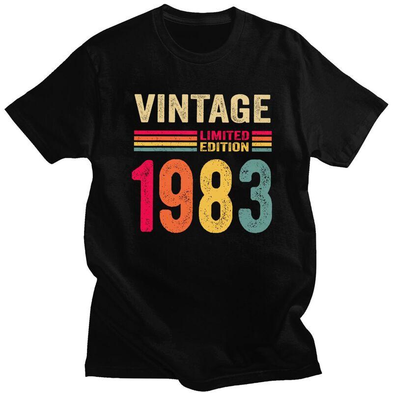 

Custom Vintage 1983 T Shirts Men 100% Cotton Tee Tops Birthday Gift Tshirt Short Sleeve Fashion T-shirt Clothes - Men s Summe... S разноцветный