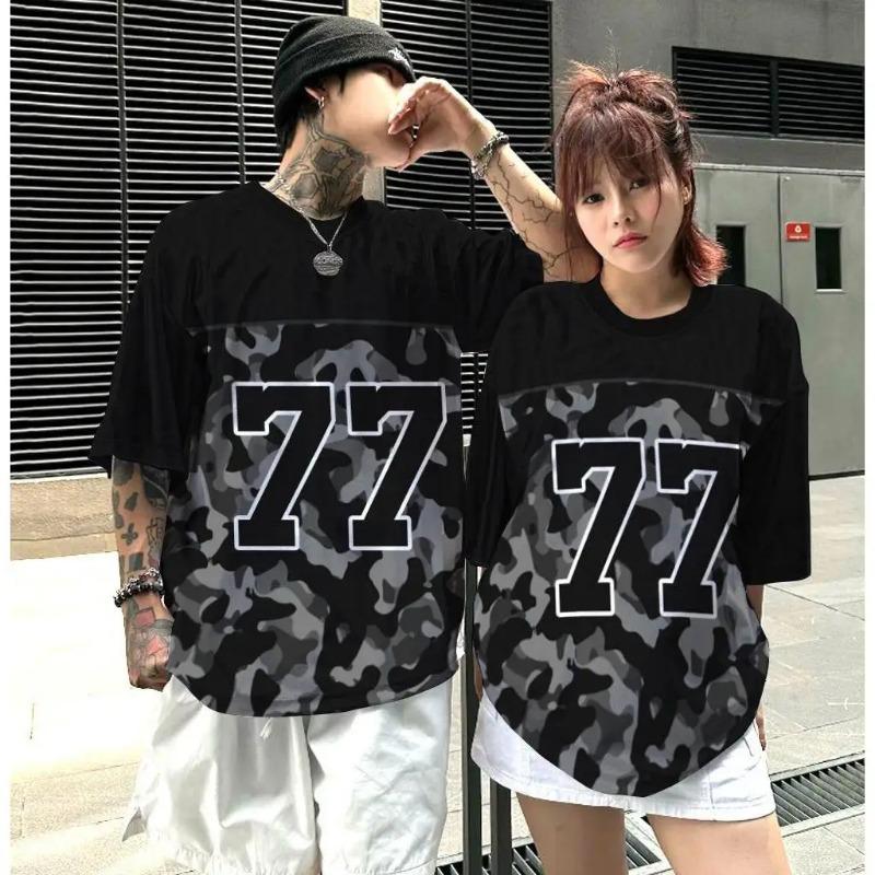 Women's Color Broken Pen Printed T-Shirt Fashion Casual Round Neck Top Suitable For Spring And Summer Ladies Street Clothes