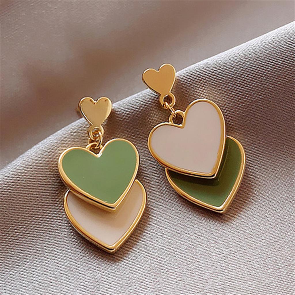 Korean Asymmetric Hollow Black Heart Dangle Earrings For Women Temperament Exaggerated Love Heart Drop Earrings Wedding Jewelry