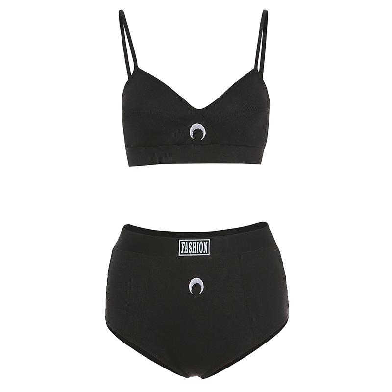 

Весенне-летний топ и шорты с открытым пупком в европейском и американском стиле, комплект из двух предметов для женской моды и женской одежды S чёрный