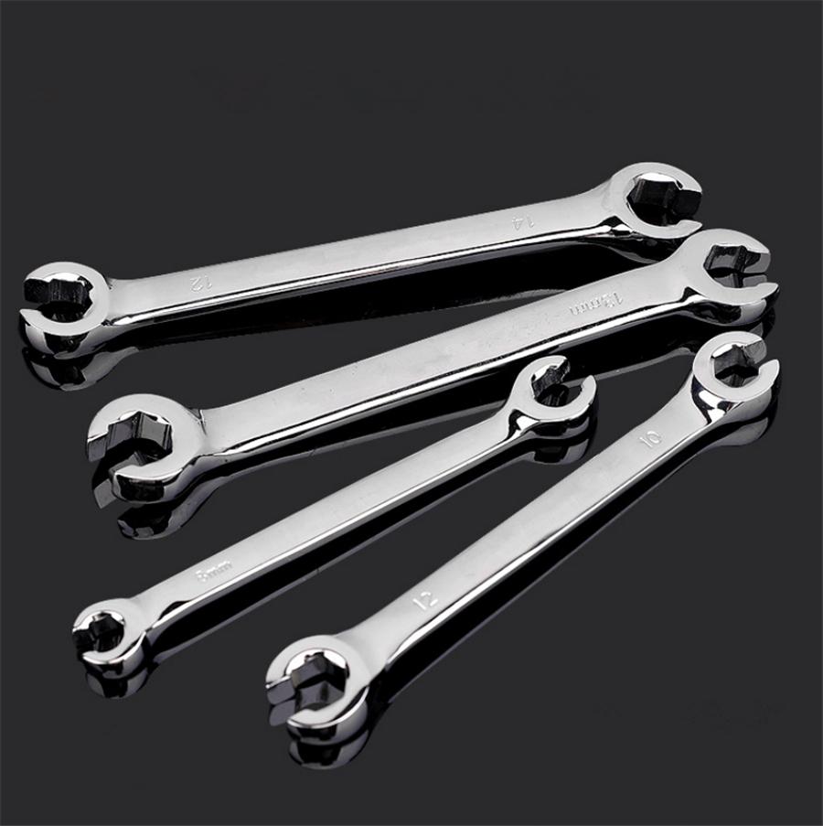 6 Pcs 6 Point Chrome Vanadium Steel Metric Flared Nut Spanner Wrench Set 6- 19Mm