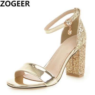 Luxuriöse Silber Gold Sommer Sandalen für Damen Elegant Block Hohe Absätze Flip Flop Pailletten Party Hochzeitsschuhe Damen Große Größe 45