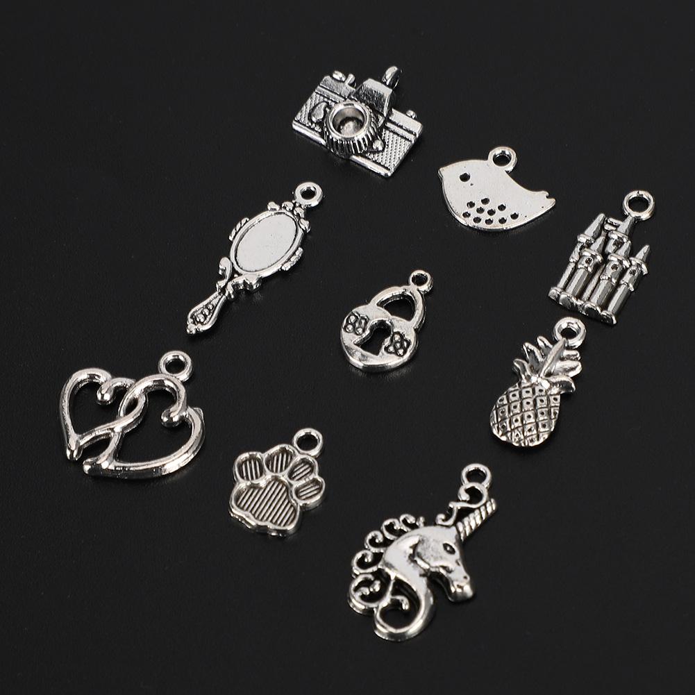 DIY Craft Pendant Accessories Deep Silver Cupronickel for Bracelet Making (100pcs styles)