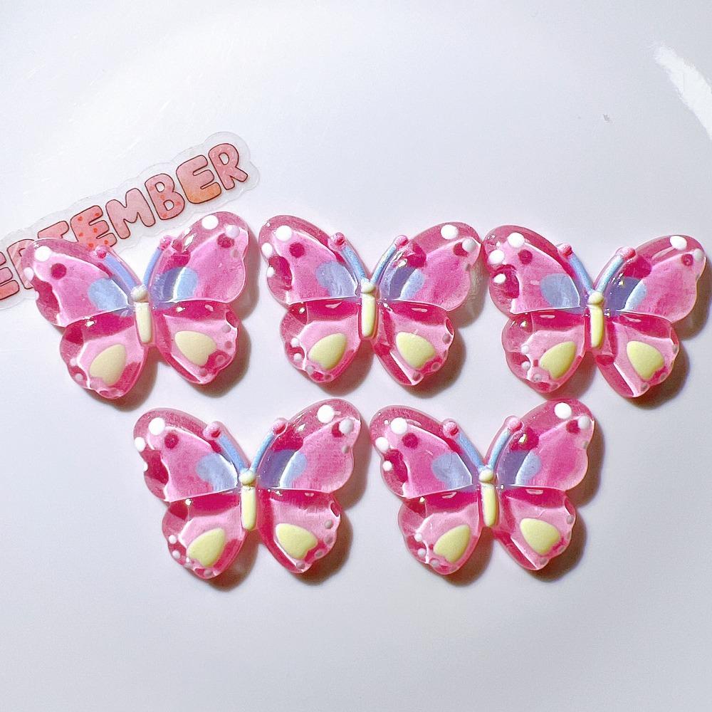 10Pcs Kawaii Butterfly Acrylic Patch Handmade Clothing Jewelry Decor DIY Hairpin Patches Stationery