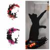Cat Welcome Sign Moon Shaped Door Hanging Decorations Halloween Wreath  Indoor Outdoor Decorations