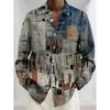 Men's Plus-Size Vintage Geometric Shirt 3D Graphic Print Button Fully Open Collar Casual Fashion Vacation High-End Men Shirts