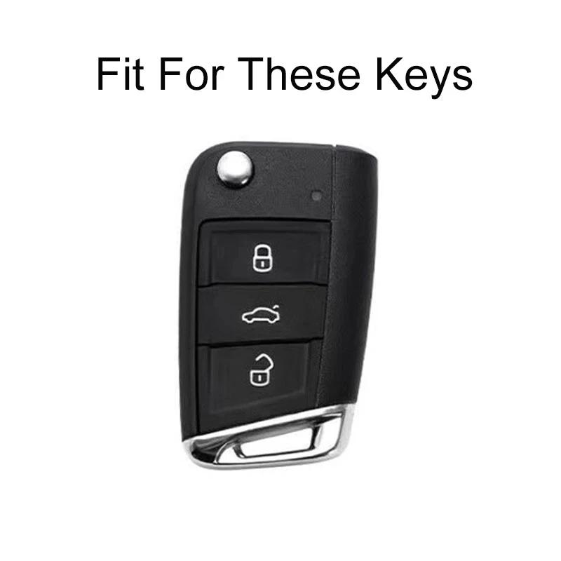 ABS obudowa kluczyka do samochodu z włókna węglowego pokrywa Fob dla VW Volkswagen Golf 7 MK7 Tiguan MK2 dla SEAT Ateca Leon FR 2 Ibiza dla Skoda Octavia