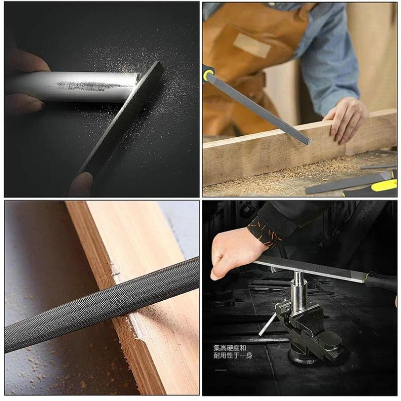 For Precision Metal File Work Wood Files 17pcs Metal Hand File Set Files with Brush Steel Files
