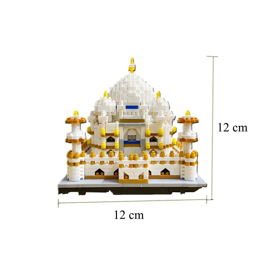 Knew Built Antikes China Schneeiger Turm Bausteine mit LED-Licht Exquisites Konstruktionsspielzeug für malerische Schönheit