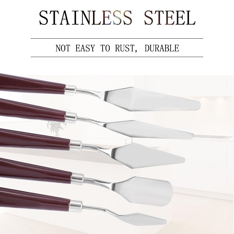 FAIS DU Cake Spatula 5 Piece/Set Baking Pastry Tool Toner Tool Stainless Steel Oil Painting Knives Scraper Art Tools