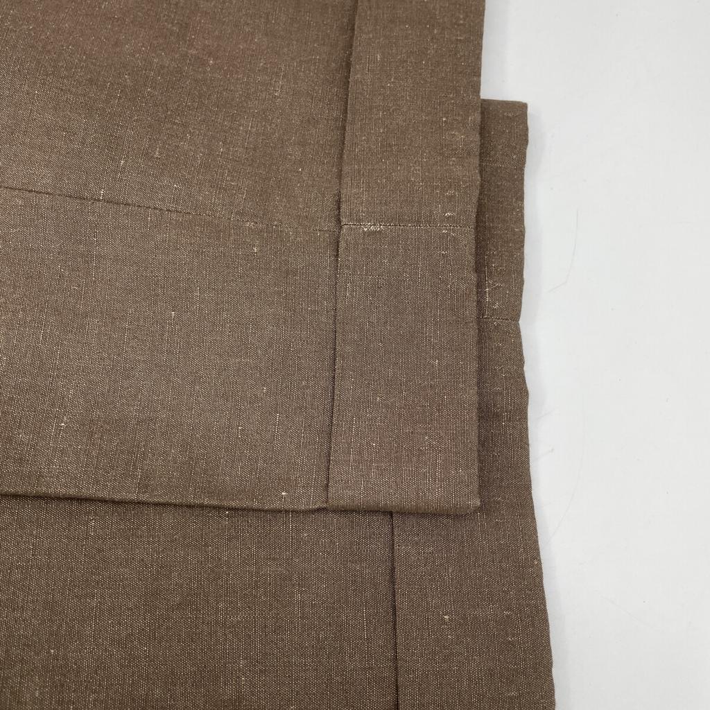 BERWICH Brown Scotch Cotton Linen Solid 2-Pleated Cropped Pants Bottoms 44 BrownUsed