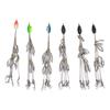 6PCS Simulated 5 Arms Umbrella Fishing Rig 3D Stainless Steel Alabama Umbrella Rigs Wtih 8 Blades Umbrella Rig Kit Fishing Bass