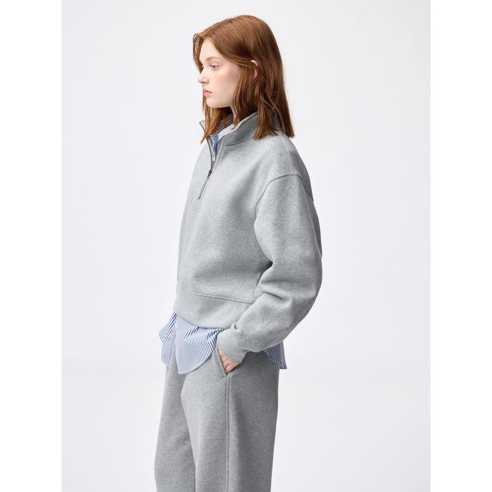 Gu By Uniqlo Heavyweight Sweat Half Zip Pullover