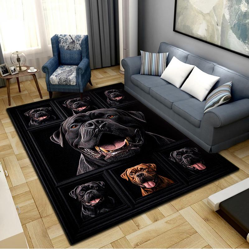 Bull Dogs Carpet Rug for Living Room Bedroom Home Sofa Decoration,Kids play Non-slip Floor Mat